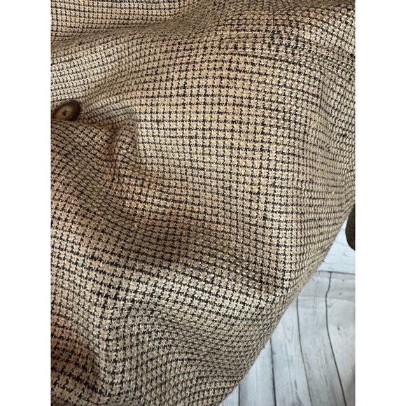 NINO CERRUTI beige black check houndstooth 100% silk mens jacket blazer 42R - Picture 3 of 11